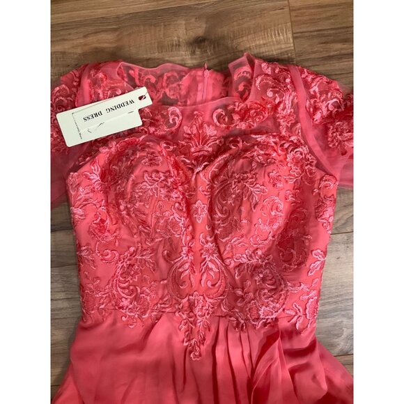 NWT  Chiffon Elbow Sleeve Length Wedding Dress   Size: 6 - Picture 15 of 16